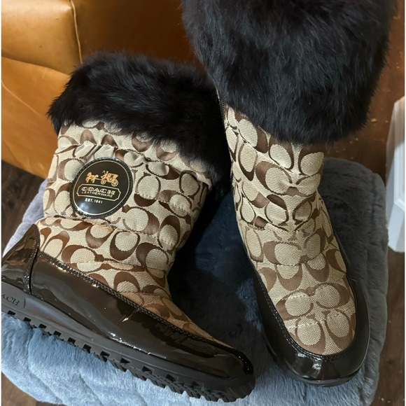 Coach winter snow brown boots size 8 - Picture 5 of 14